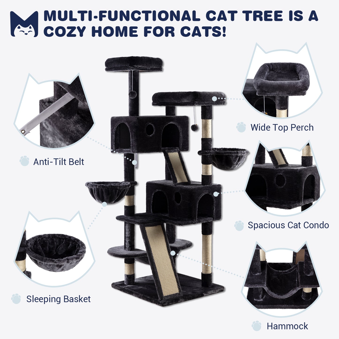 Sifurni Cat Tree and Tower Condo for Cats
