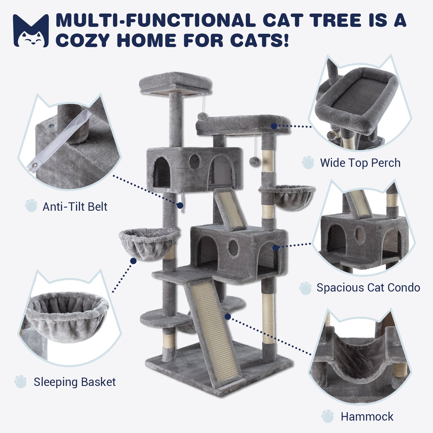 Sifurni Cat Tree Tower Condo for Cats